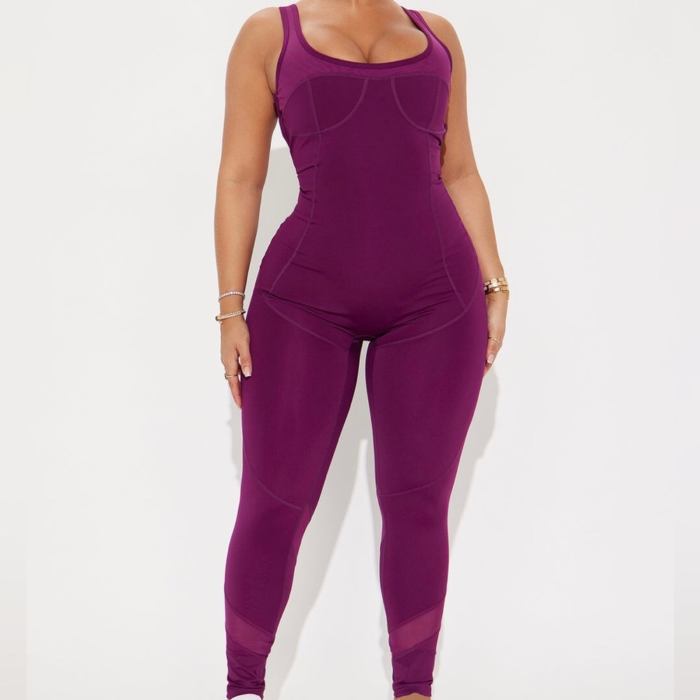 Nova sport burgundy sleeveless bodysuit jumpsuit size 2X
